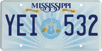 MS license plate YEI532