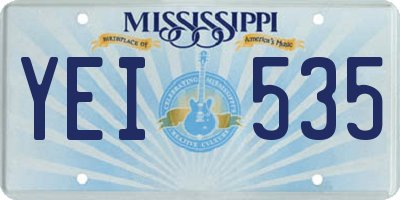 MS license plate YEI535
