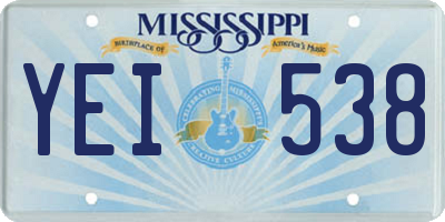 MS license plate YEI538