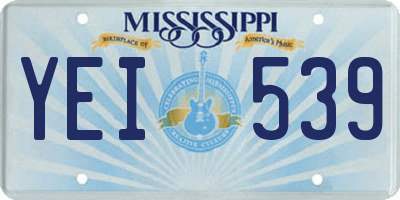 MS license plate YEI539