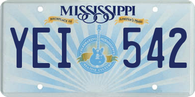 MS license plate YEI542