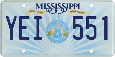 MS license plate YEI551