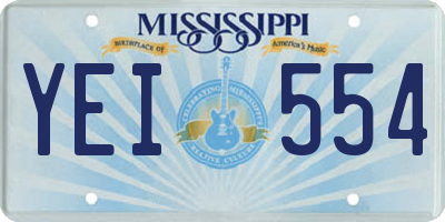 MS license plate YEI554