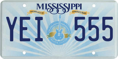 MS license plate YEI555