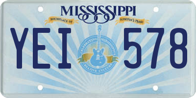 MS license plate YEI578