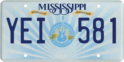 MS license plate YEI581