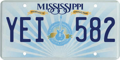MS license plate YEI582