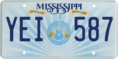 MS license plate YEI587