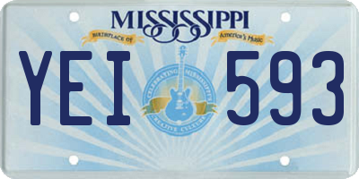 MS license plate YEI593