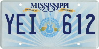 MS license plate YEI612