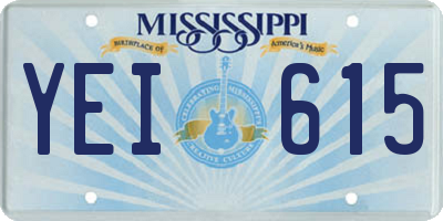 MS license plate YEI615