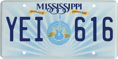 MS license plate YEI616