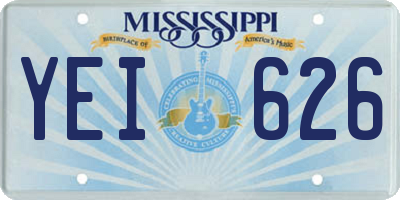 MS license plate YEI626