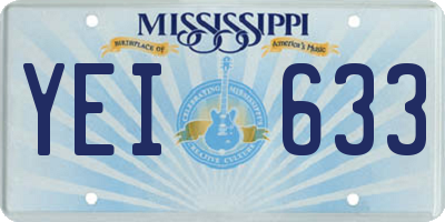 MS license plate YEI633