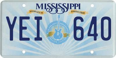 MS license plate YEI640