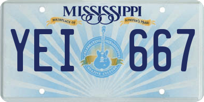 MS license plate YEI667