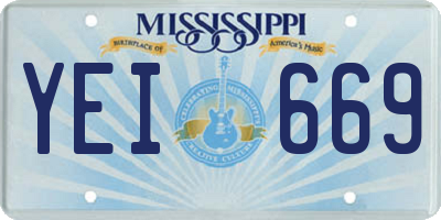 MS license plate YEI669