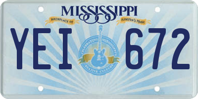 MS license plate YEI672