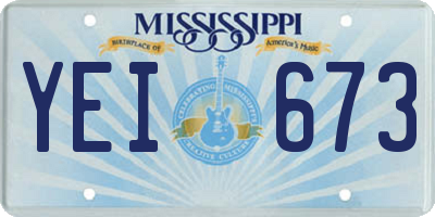 MS license plate YEI673