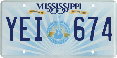 MS license plate YEI674