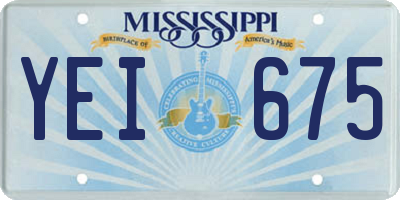 MS license plate YEI675