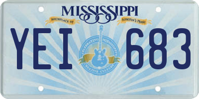 MS license plate YEI683
