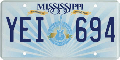 MS license plate YEI694