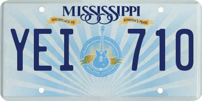 MS license plate YEI710