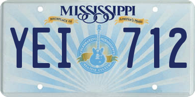 MS license plate YEI712
