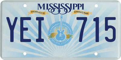 MS license plate YEI715
