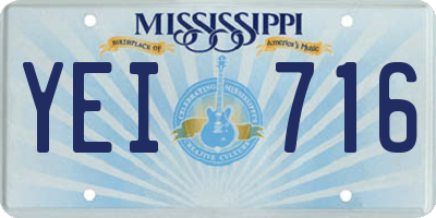 MS license plate YEI716