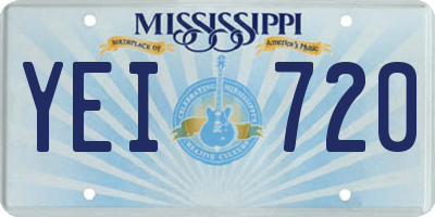 MS license plate YEI720