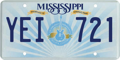 MS license plate YEI721