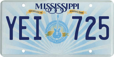 MS license plate YEI725