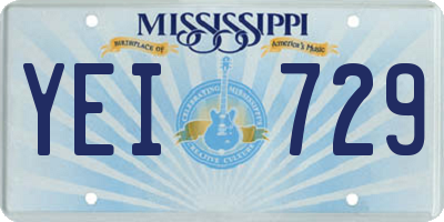 MS license plate YEI729