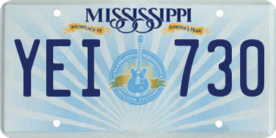 MS license plate YEI730