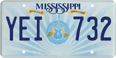 MS license plate YEI732