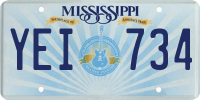 MS license plate YEI734