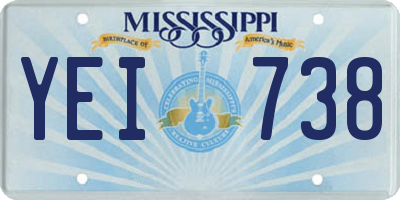 MS license plate YEI738