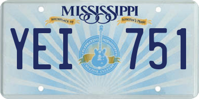 MS license plate YEI751