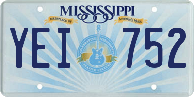 MS license plate YEI752