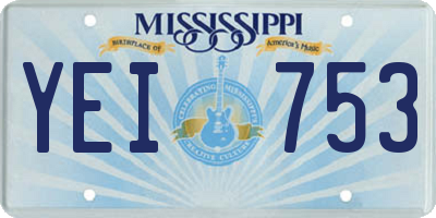 MS license plate YEI753