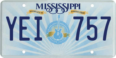 MS license plate YEI757