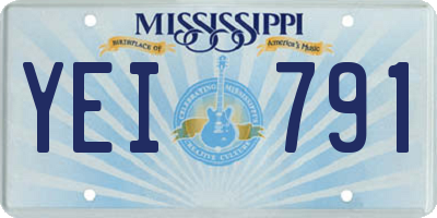 MS license plate YEI791