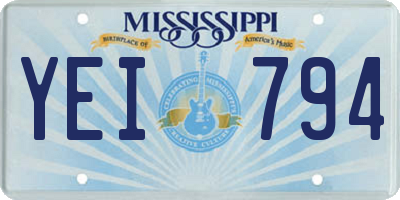 MS license plate YEI794