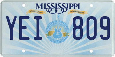 MS license plate YEI809