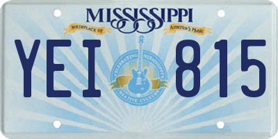 MS license plate YEI815
