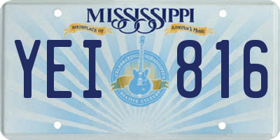 MS license plate YEI816