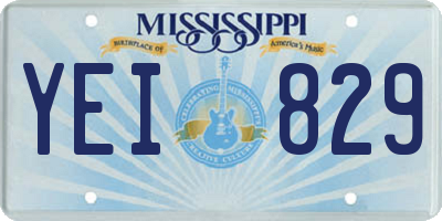 MS license plate YEI829