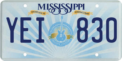 MS license plate YEI830